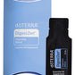 doTERRA DigestZen Digestive Blend .25 mL black sample sachet standing in front of its light blue doTERRA pillow box on a white background. doTERRA DigestZen Essential Oil Sample (.25 mL)