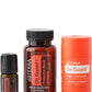 doTERRA Immune Bundle with On Guard Protective Blend, On Guard+ Softgels and On Guard Stick + Echinacea on a white background
