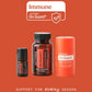 doTERRA Immune Bundle with On Guard on coral background - support for every season