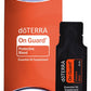 doTERRA On Guard Protective Blend .25 mL black sample sachet standing in front of its red-orange doTERRA pillow box on a white background. doTERRA On Guard Essential Oil Sample (.25 mL)