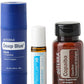 doTERRA Pain Bundle with Deep Blue Stick + Copaiba, Rescuer Roll-On and Copaiba Softgels on a white background