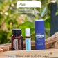 doTERRA Pain Bundle with Copaiba Softgels, Rescuer and Deep Blue Stick on a garden table