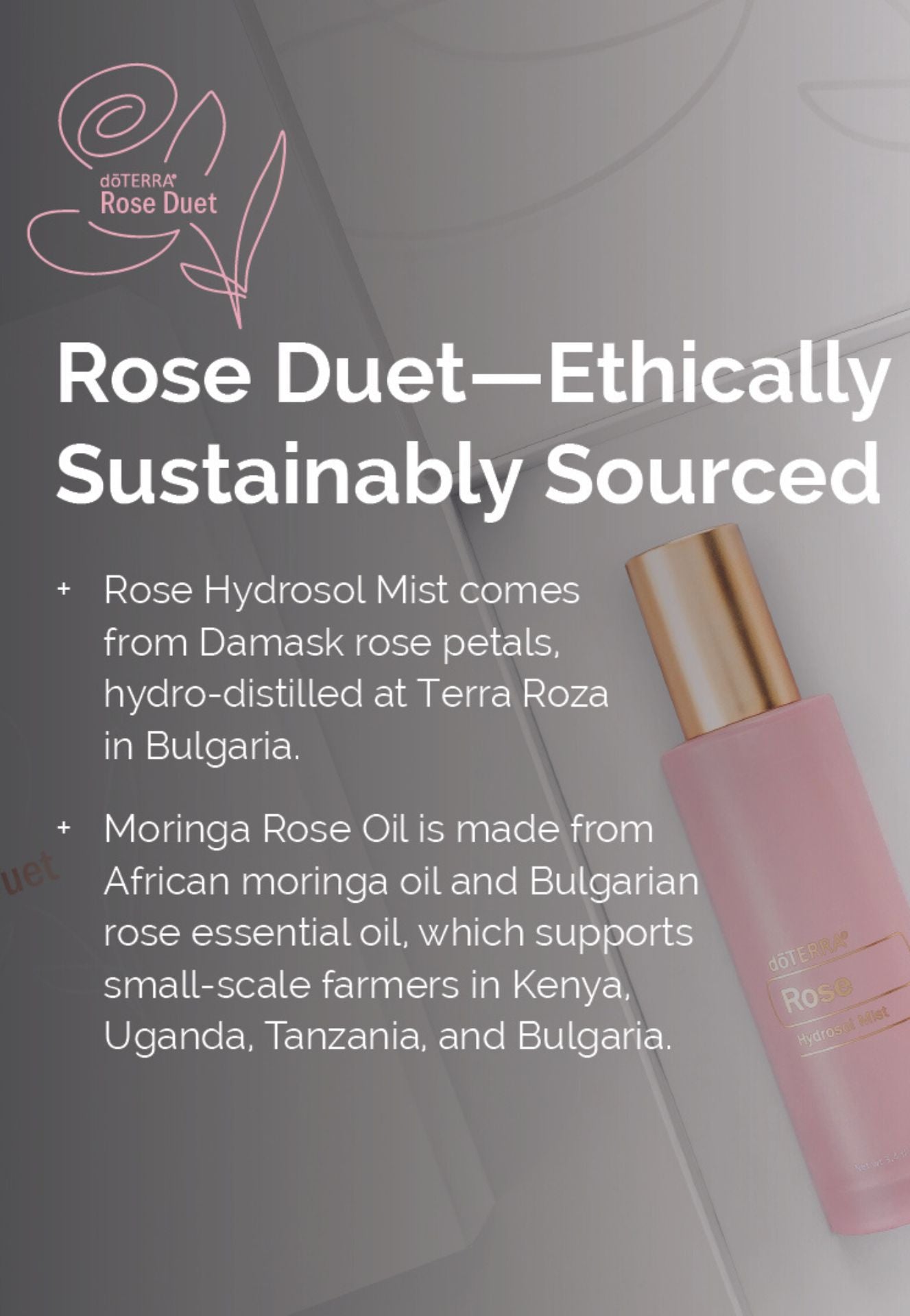 doTERRA Rose Hydrosol Mist and Moringa Rose Oil Duet
