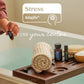 doTERRA Stress Bundle on a bath caddy beside a towel - find your center