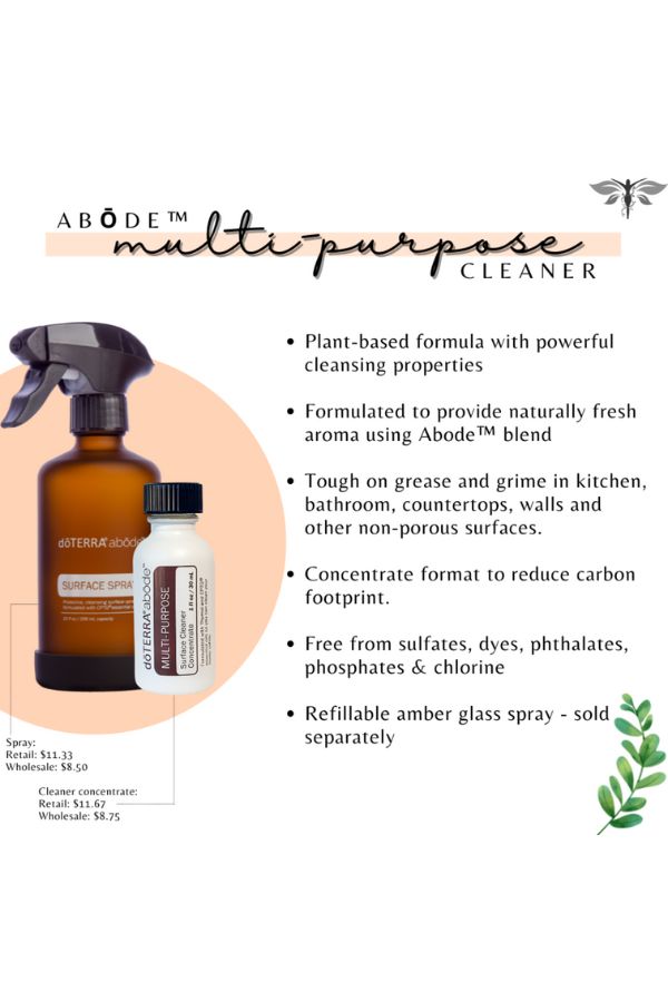 doTERRA Abōde Spray Dispenser with Cleaner Concentrate – Home