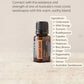 doTERRA Desert Sand essential oil bottle on a beige background with product details.