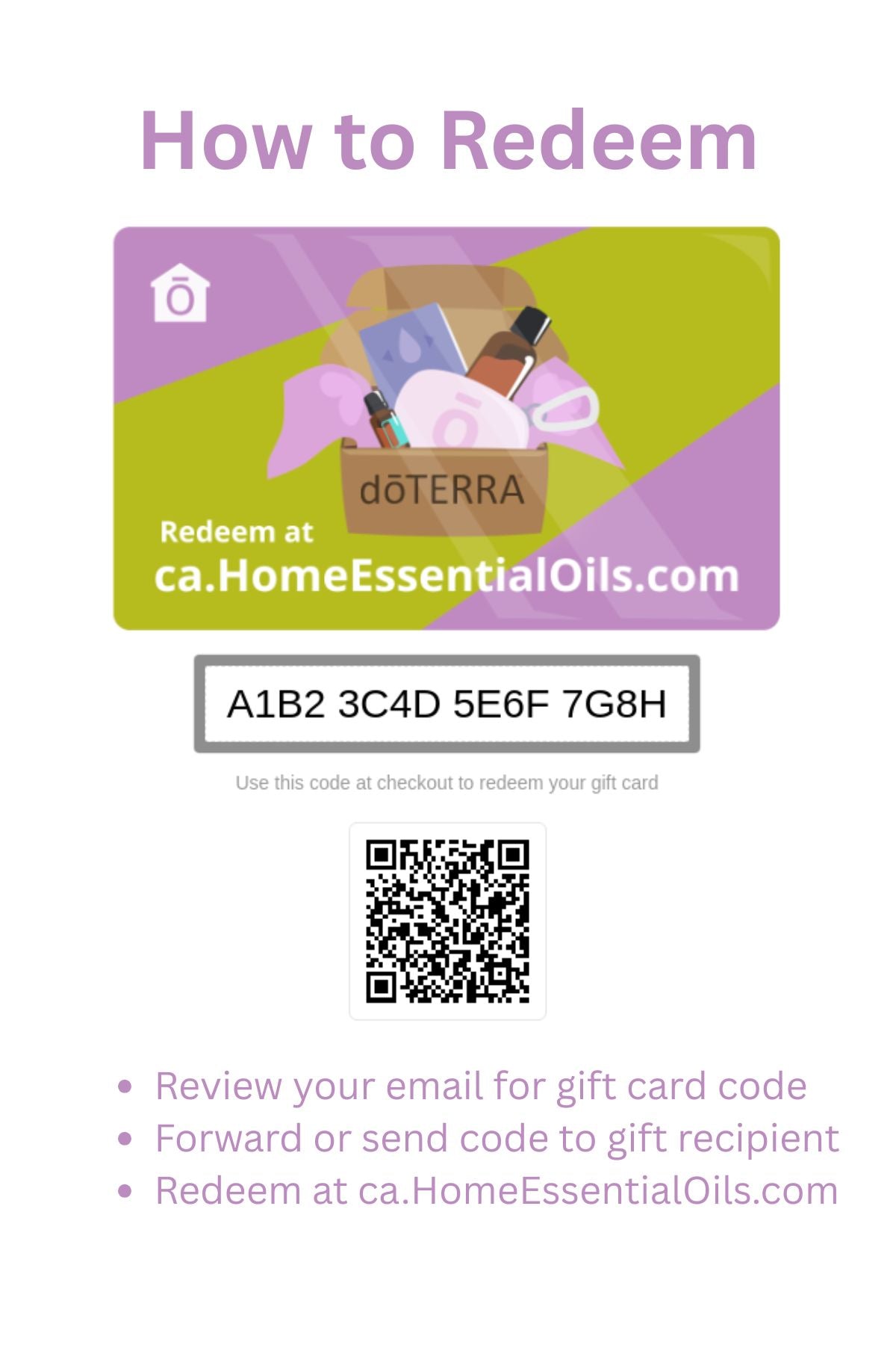 doTERRA Electronic eGift Card for doTERRA products. doTERRA Gift Card