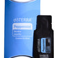 A doTERRA Peppermint Essential Oil Blend product set featuring a blue cardboard box and a black single-use sachet packet on a white background. doTERRA Peppermint Essential Oil Sample (.25 mL)