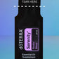 A single doTERRA Serenity essential oil supplement sachet shown front-facing on a blue gradient background. The sachet is black with a purple and white label reading 'Serenity' and 'Restful  doTERRA Serenity Essential Oil Sample (.25 mL)Blend 25 ml.