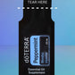 A single black döTERRA Peppermint Essential Oil Supplement sample vial packet with a blue and white label, shown on a blue gradient background with a tear-line overlay. doTERRA Peppermint Essential Oil Sample (.25 mL)