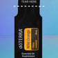 A single doTERRA Wild Orange essential oil supplement sample sachet centered on a blue gradient background. The sachet is black with a yellow-orange label and white text. doTERRA Wild Orange Essential Oil Sample (.25 mL)