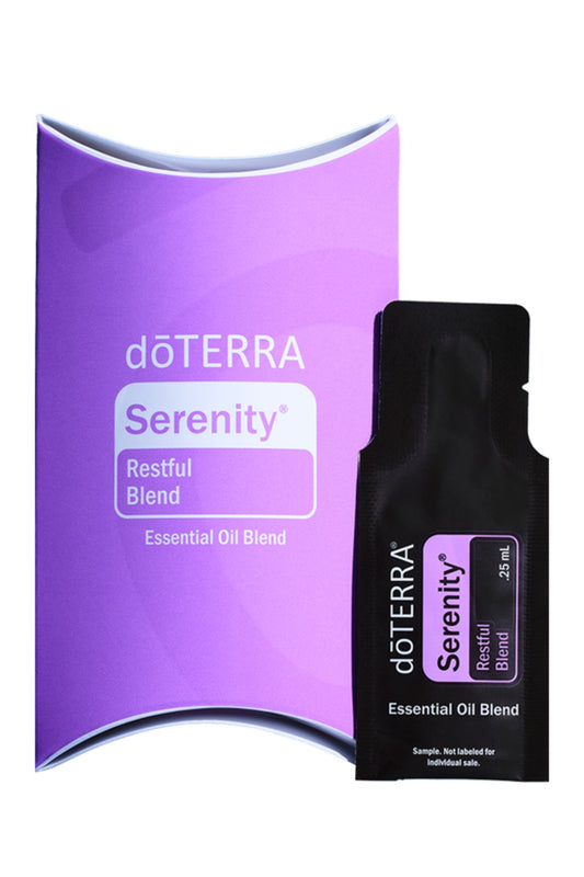 doTERRA Serenity essential oil blend packaging on a white background doTERRA Serenity Essential Oil Sample (.25 mL)