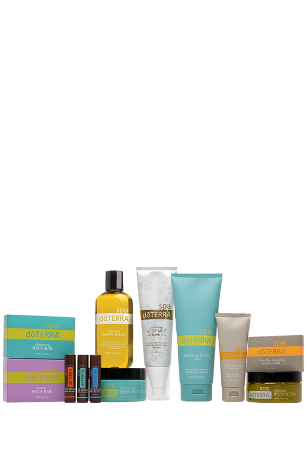 Collection of Aveda products on a white background